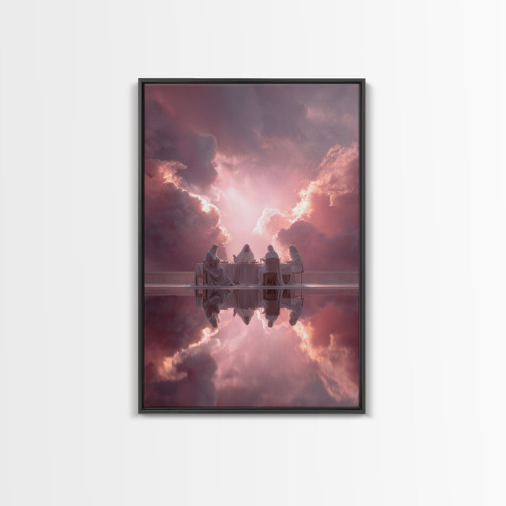 Heavenly Supper – Framed Canvas Print – Christian Wall Art – Christian Art Canvas – Christian Christmas Art – Unique Christian Art