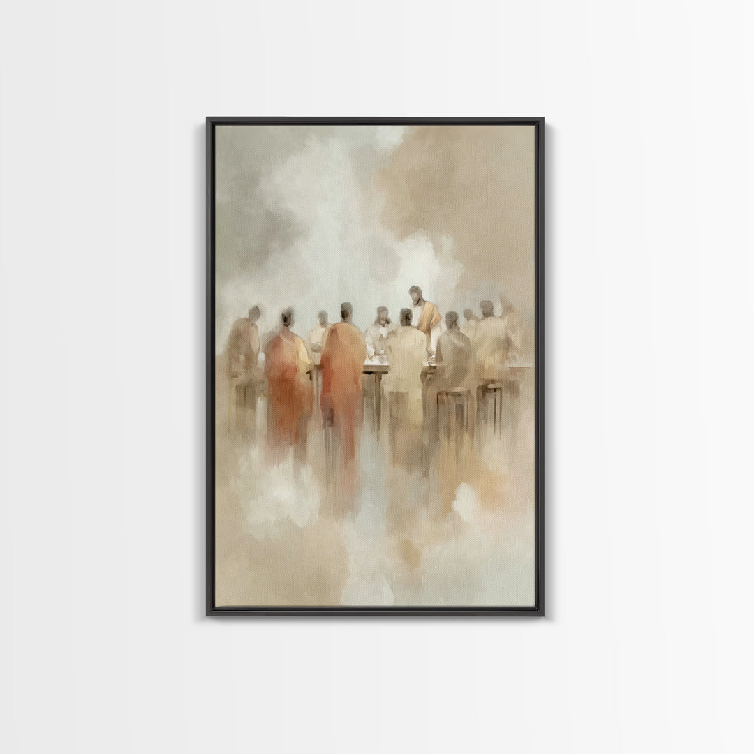 Heavenly Supper – Framed Canvas Print – Christian Wall Art – Jesus Painting – Christian Art Canvas – Christmas Art – Modern Christian Art