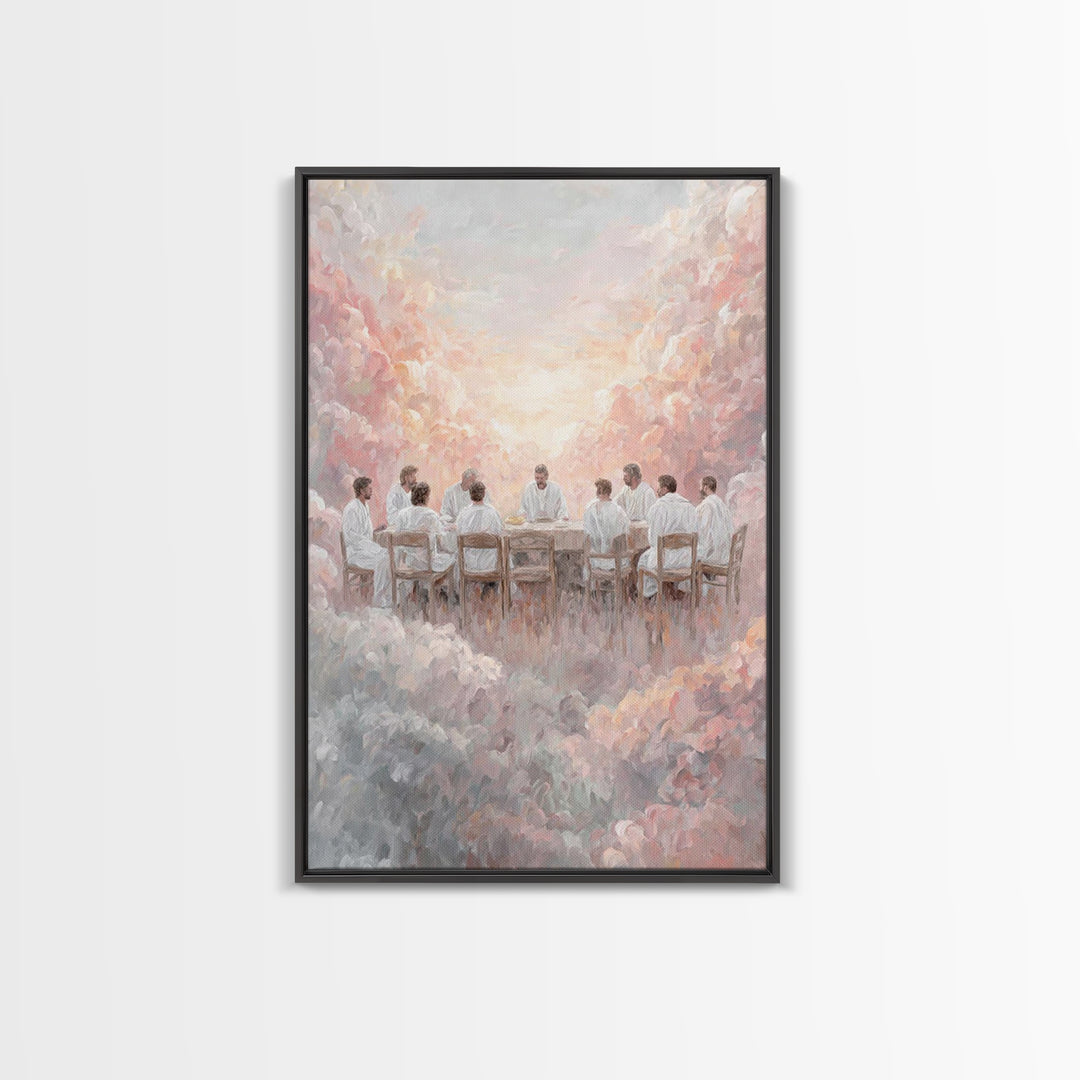 Cloud Communion – Framed Canvas Print – Christian Art Canvas – Jesus Painting – Christian Wall Art – Christmas Art – Vintage Christian Art