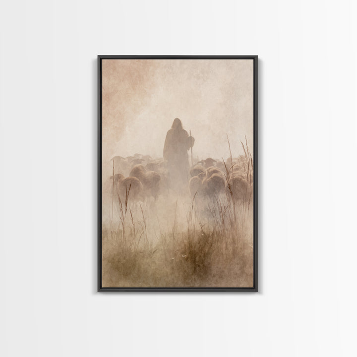 Quiet Flock | Framed Canvas Print | Subtle Christian Art | Christian Wall Art | Christian Art Canvas | Christian Painting | Christian Art G