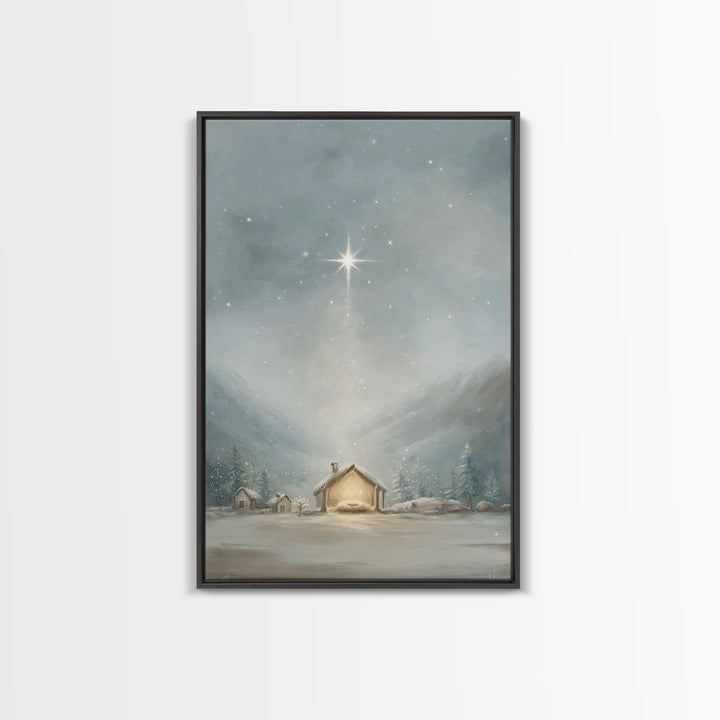 Radiant Cross | Framed Canvas Print | Christmas Art | Christian Christmas Art | Christian Wall Art | Framed Christmas Art | Christmas Art W