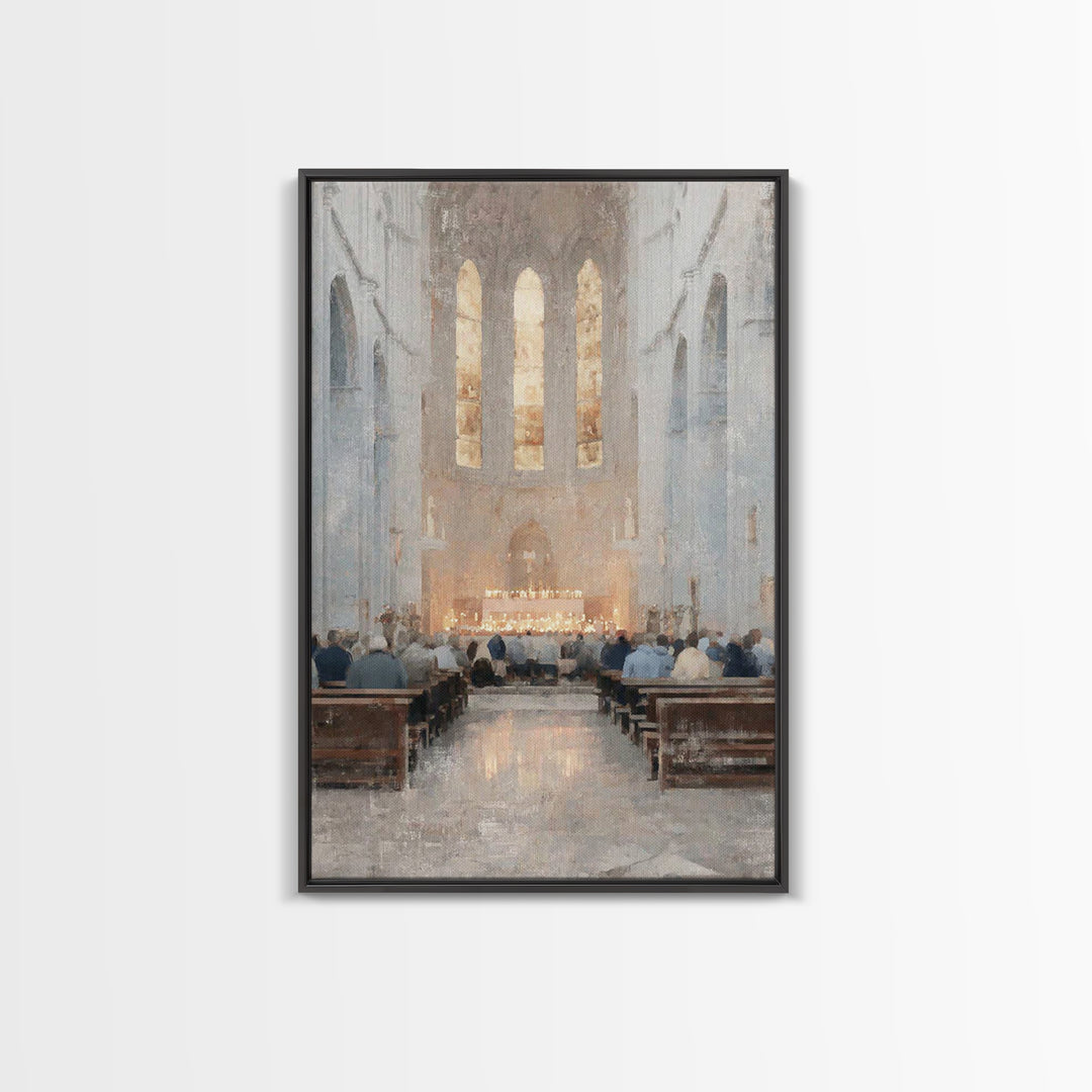 Heavenward Glow – Framed Canvas Print – Christian Wall Art – Christian Art Canvas – Vintage Christian Art – Christmas Art – Christian Chris