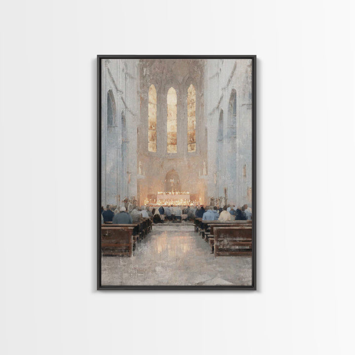 Heavenward Glow – Framed Canvas Print – Christian Wall Art – Christian Art Canvas – Vintage Christian Art – Christmas Art – Christian Chris