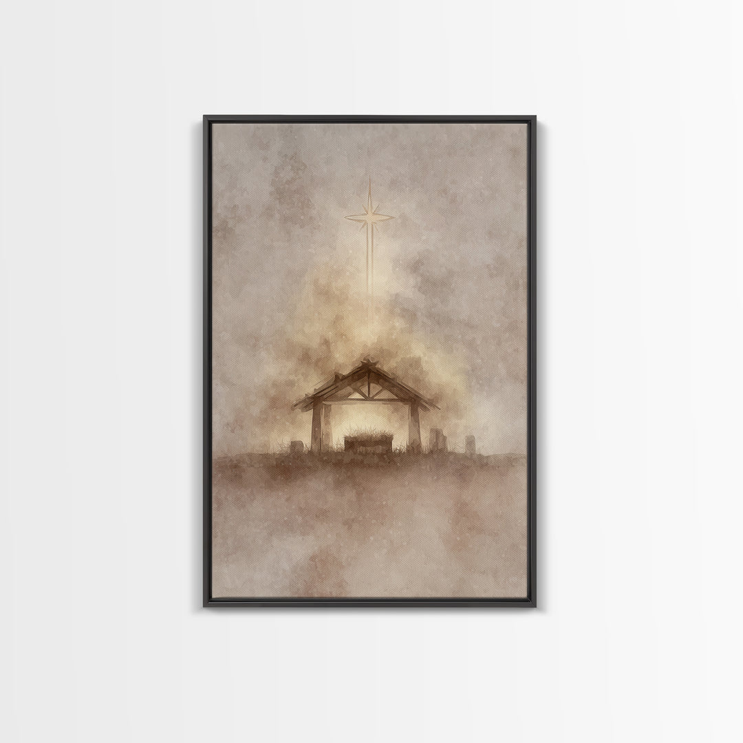 Holy Star | Framed Canvas Print | Christmas Wall Art | Christian Christmas Art | Christmas Art Prints | Christian Art Canvas | Modern Chris