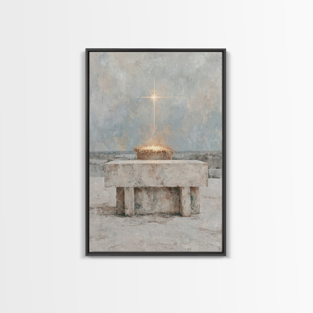 Star Of Holy Night – Framed Canvas Print – Christian Wall Art – Christian Art Canvas – Jesus Painting – Christian Christmas Art – Christian