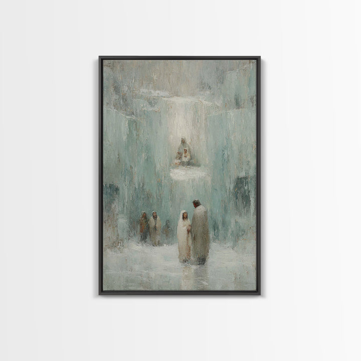 Glory In The Frost – Framed Canvas Print – Christian Art – Christian Wall Art – Jesus Painting – Christian Art Canvas – Christian Christmas