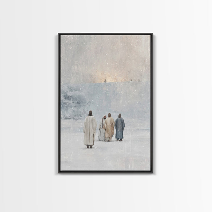 Holy Night Reflections – Framed Canvas Print – Christian Art Canvas – Christian Art – Christian Christmas Art – Christian Wall Art – Jesus