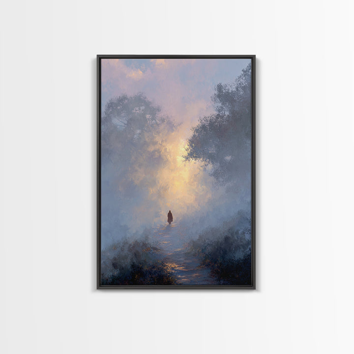 Dawn Path Wonder – Framed Canvas Print – Christian Wall Art – Christian Art Print – Modern Christian Painting – Jesus Canvas Art – Christia