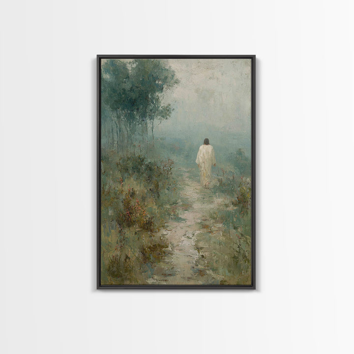 Hillside Morning Peace – Framed Canvas Print – Christian Art Canvas – Jesus Painting – Christian Wall Art – Subtle Christian Paintings – Ch