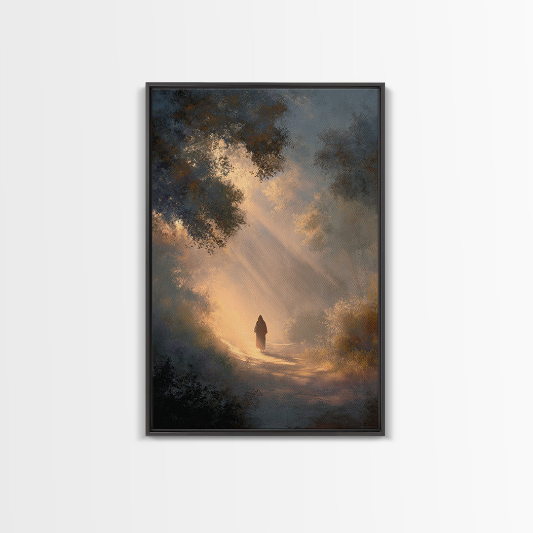 Path Of Light – Framed Canvas Print – Christian Wall Art – Jesus Painting – Christian Art Canvas – Christian Gift