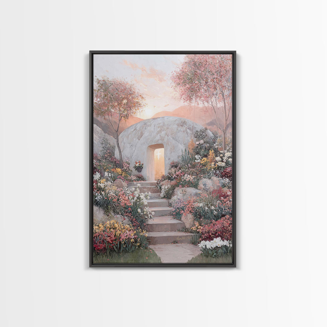 Risen Glory | Framed Canvas Print | Christian Wall Art | Jesus Painting | Christian Art Print | Christian Easter Art