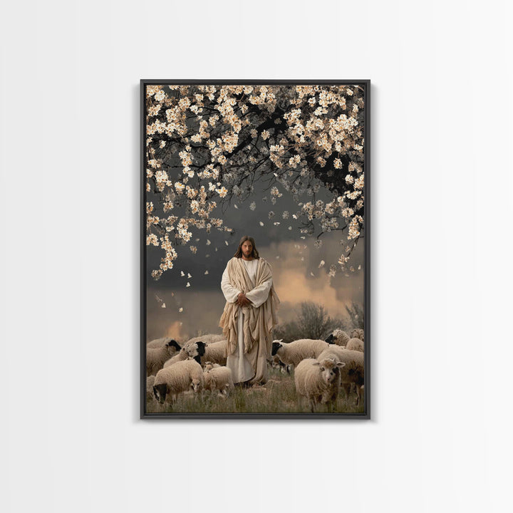 Blossoms Of Mercy – Framed Canvas Print – Christian Wall Art – Jesus Painting – Christian Art Canvas – Christian Gift Ideas