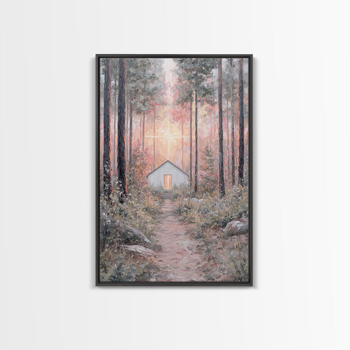 The Forest Chapel – Framed Canvas Print – Christian Wall Art – Christian Art Canvas – Subtle Christian Art – Christian Decor – Christmas Ar