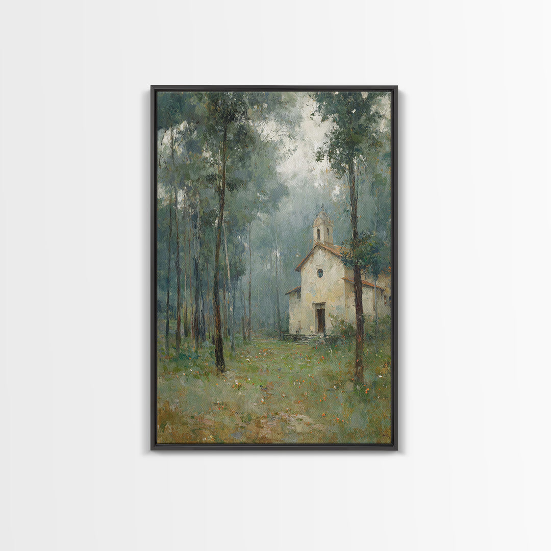 Silent Grove Sanctuary – Framed Canvas Print – Christian Wall Art – Christian Painting – Christian Art Canvas – Moody Christian Art – Chris