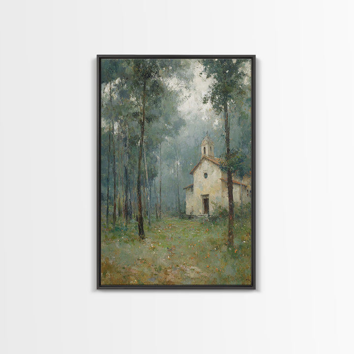 Silent Grove Sanctuary – Framed Canvas Print – Christian Wall Art – Christian Painting – Christian Art Canvas – Moody Christian Art – Chris
