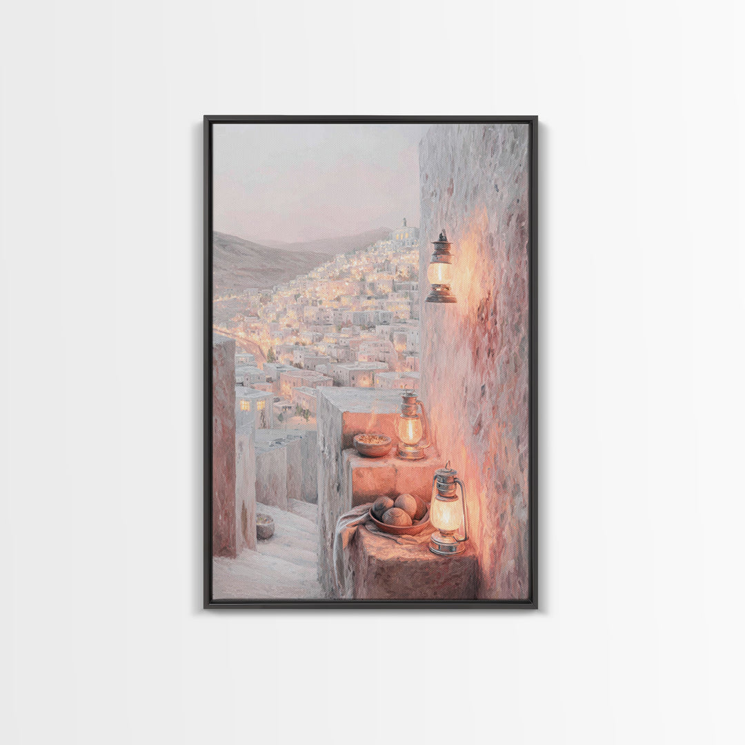 City Of Light – Framed Canvas Print – Christian Art Print – Christmas Wall Art – Christian Art Canvas – Christian Decor For Home – Christma