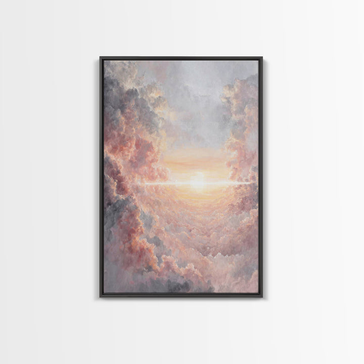 Celestial Sunrise Glow, Framed Canvas Print, Christian Art Canvas, Christian Christmas Art, Christian Wall Art, Large Christian Art, Subtle