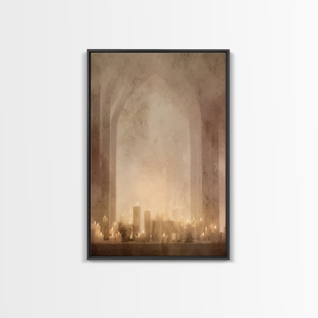 Altar Of Warmth – Framed Canvas Print – Christian Wall Art – Christian Art Canvas – Moody Christian Art – Vintage Christian Art – Christian