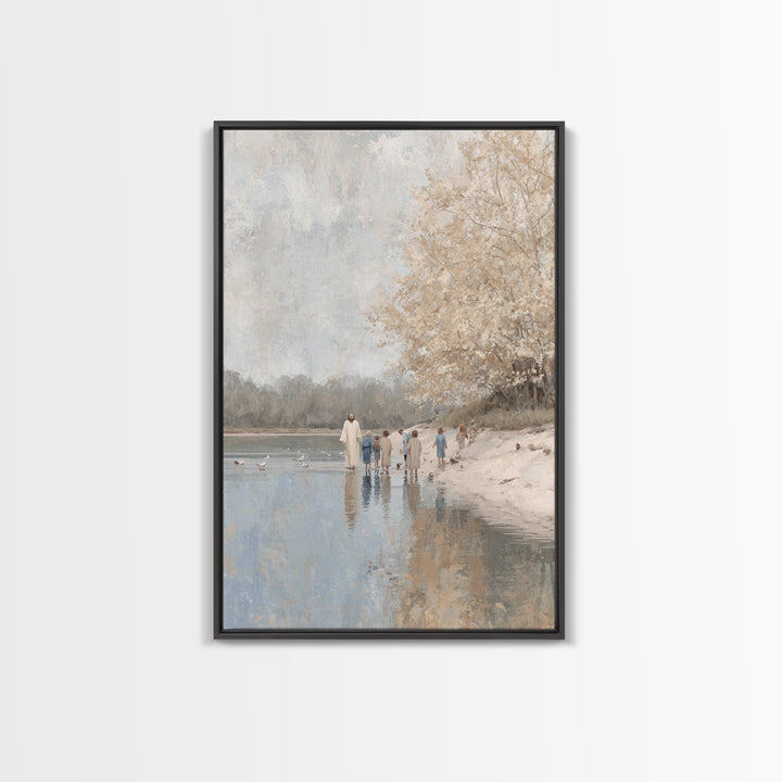 River Of Hope – Framed Canvas Print – Jesus Art Print – Christian Wall Art – Christian Art Canvas – Christian Decor – Modern Christian Pain