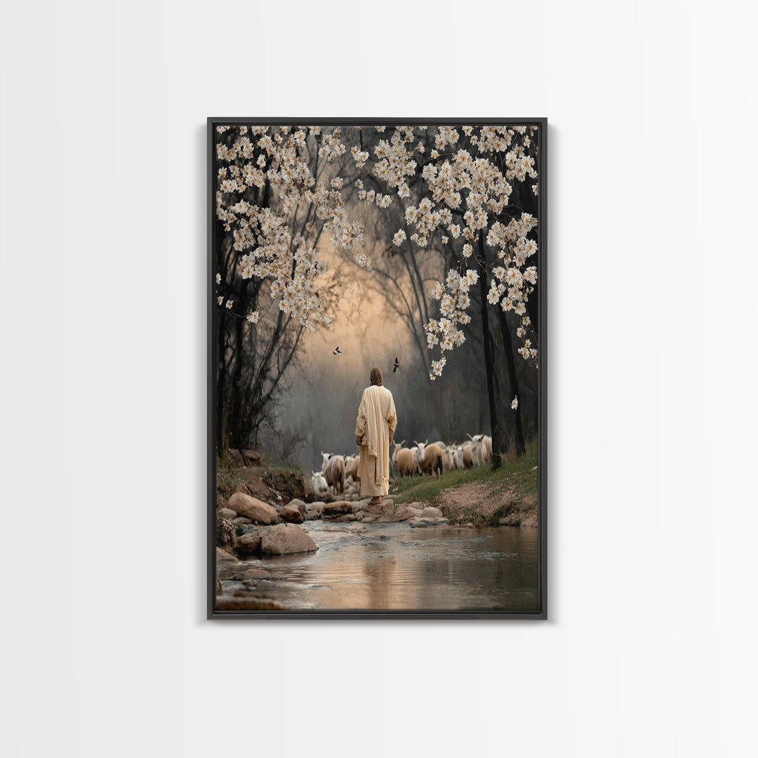 Divine Blossom Path, Framed Canvas Print, Christian Art Canvas, Christian Wall Art, Moody Christian Art, Christian Decor, Christian Gift