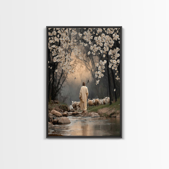 Divine Blossom Path, Framed Canvas Print, Christian Art Canvas, Christian Wall Art, Moody Christian Art, Christian Decor, Christian Gift
