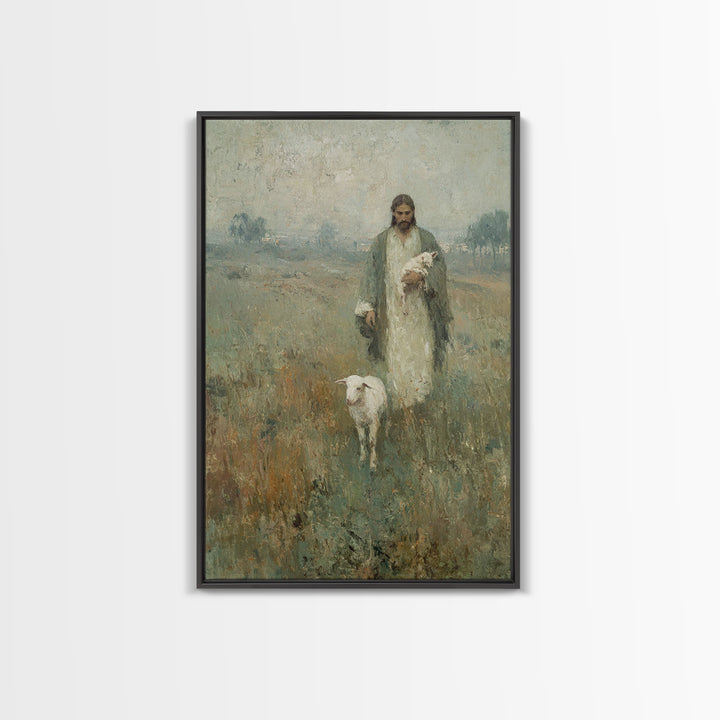 Fields Of Mercy | Framed Canvas Print | Christian Art Canvas | Jesus Painting | Christian Art | Christian Gift | Vintage Christian Art
