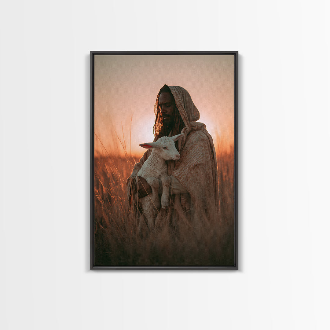 Dawn Of Shepherds | Framed Canvas Print | Christian Wall Art | Jesus Painting | Christian Art Gift | Modern Christian Art