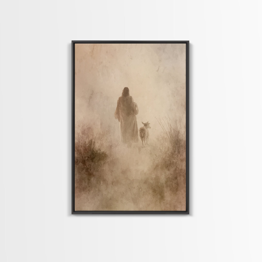 Peaceful Path | Framed Canvas Print | Christian Wall Art | Jesus Canvas Art | Christian Art Print | Subtle Christian Art