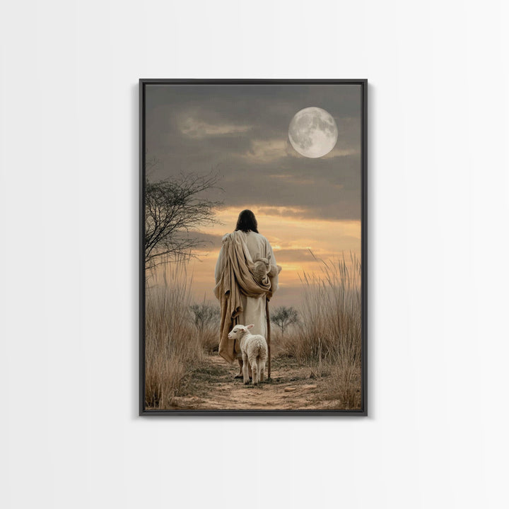 Sacred Stillness | Framed Canvas Print | Christian Art Print | Jesus Painting | Modern Christian Art | Christian Decor