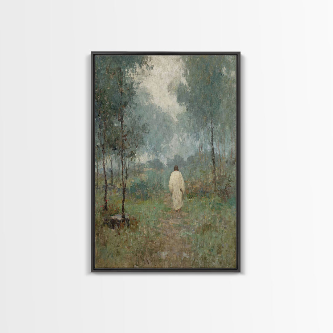 Peaceful Way – Framed Canvas Print – Christian Art – Christian Wall Art – Jesus Painting – Vintage Christian Art – Christian Gift Ideas