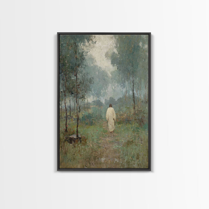 Peaceful Way – Framed Canvas Print – Christian Art – Christian Wall Art – Jesus Painting – Vintage Christian Art – Christian Gift Ideas