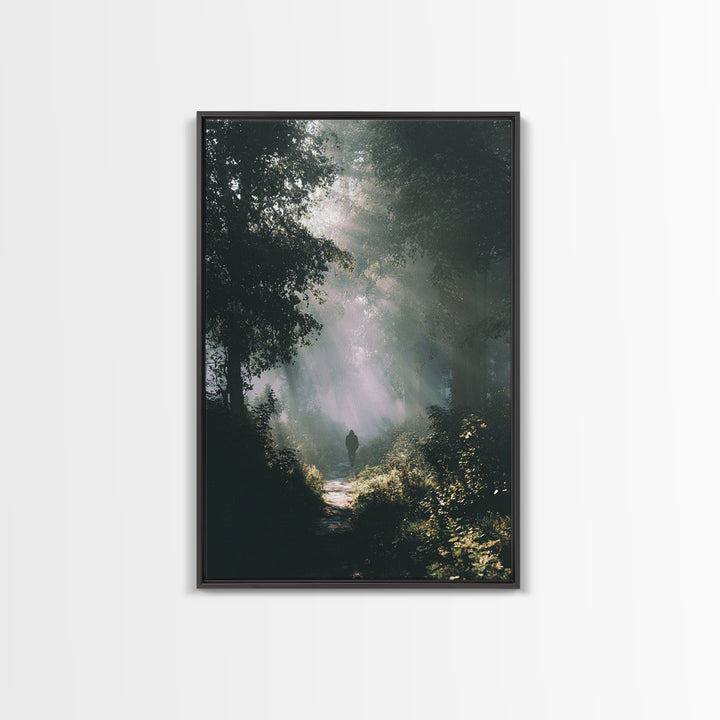 Forest Light – Framed Canvas Print – Christian Art – Moody Christian Art – Christian Art Canvas – Christian Wall Art – Jesus Painting
