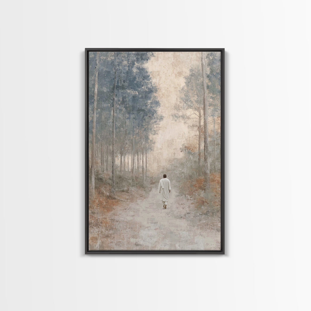 Walk Of Peace – Framed Canvas Print – Christian Wall Art – Christian Art Canvas – Modern Christian Painting – Jesus Painting – Christian De