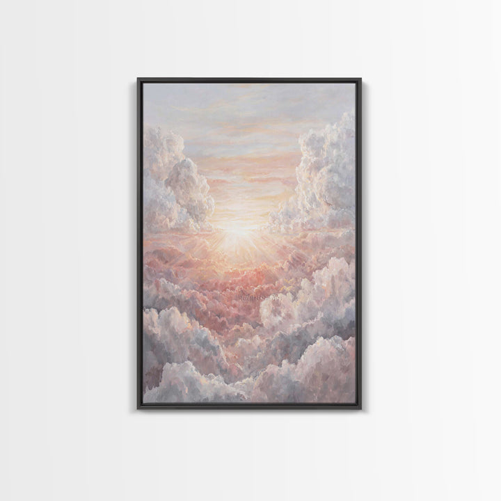 Heavenly Dawn – Framed Canvas Print – Christian Wall Art – Christian Art Canvas – Abstract Christian Art – Christian Decor – Modern Christi