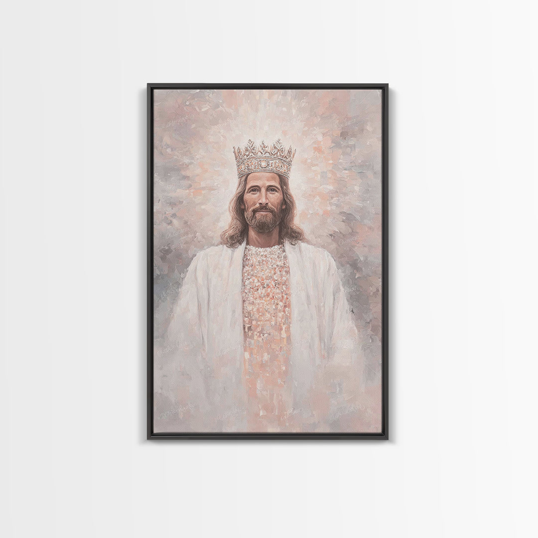 King Of Heaven – Framed Canvas Print – Christian Art Painting – Jesus Painting – Christian Wall Art – Framed Christian Art – Christian Chri