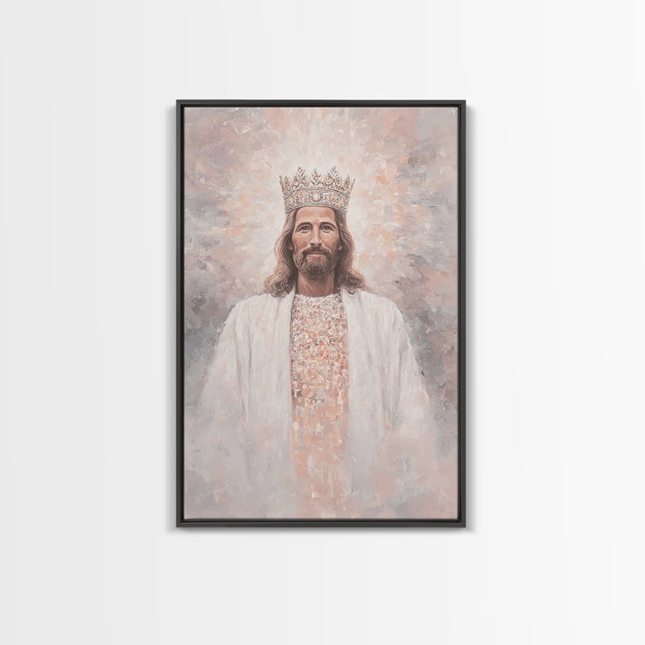 King Of Heaven – Framed Canvas Print – Christian Art Painting – Jesus Painting – Christian Wall Art – Framed Christian Art – Christian Chri