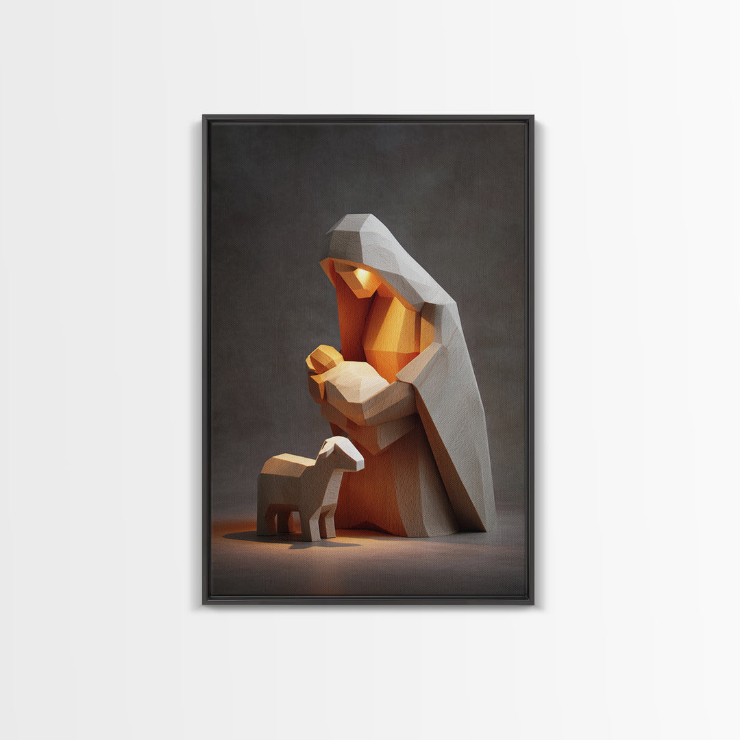 Gentle Hope Dawn - Framed Canvas Print - Jesus Painting - Christian Art Canvas - Christian Wall Art - Christian Christmas Art - Christian G