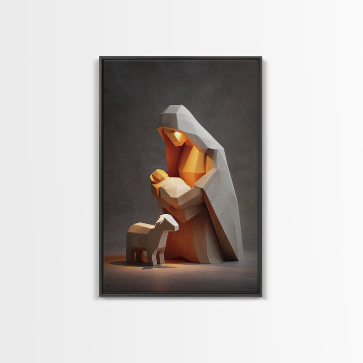 Gentle Hope Dawn - Framed Canvas Print - Jesus Painting - Christian Art Canvas - Christian Wall Art - Christian Christmas Art - Christian G