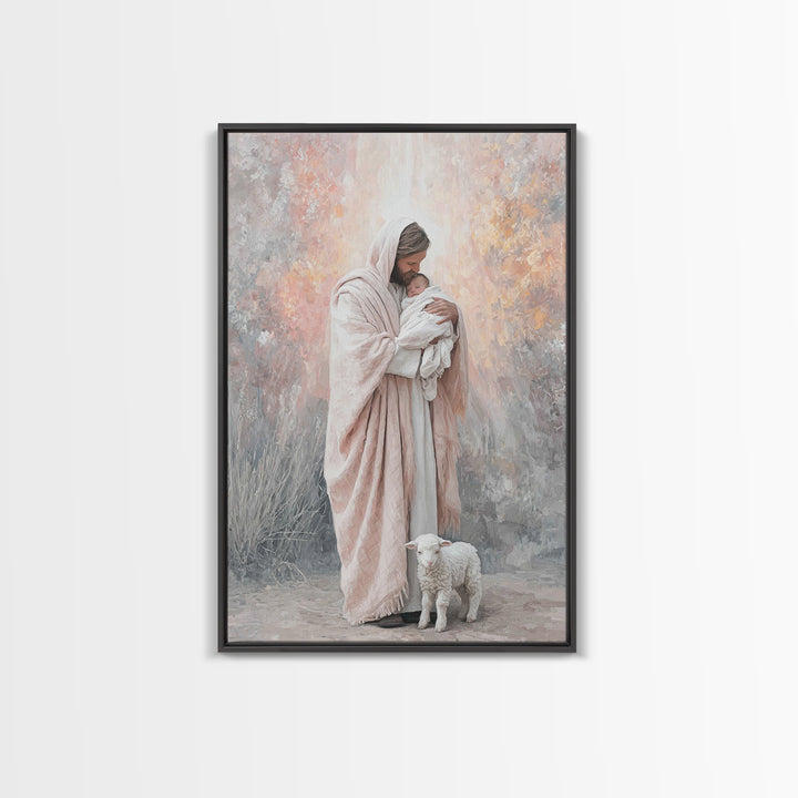 Humble Nativity Grace - Framed Canvas Print - Christian Art Canvas - Christmas Art - Christian Wall Art - Christian Decor - Christian Gifts