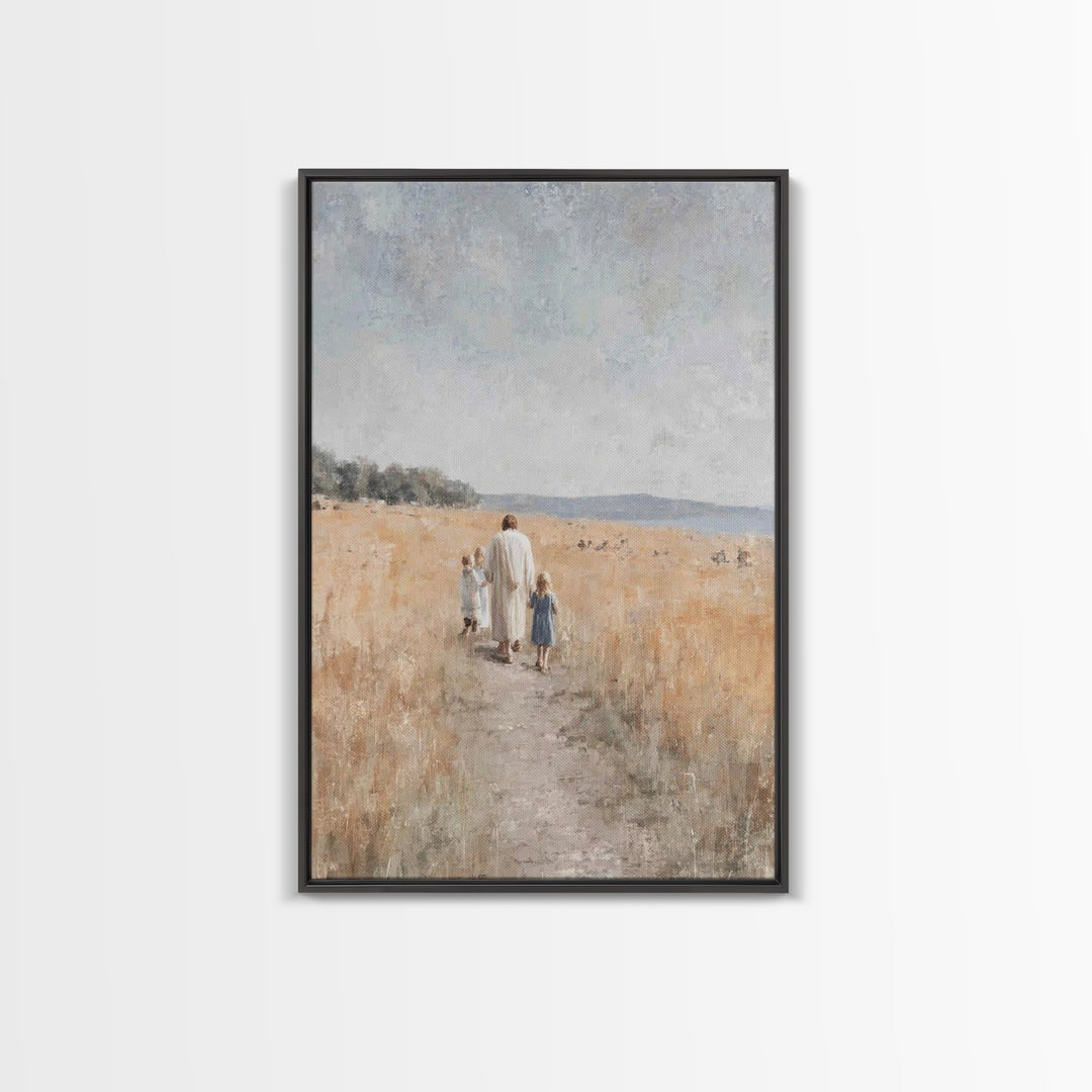 Fields Of Promise – Framed Canvas Print – Christian Art Canvas – Christian Wall Art – Jesus Painting – Christian Gift – Christmas Art