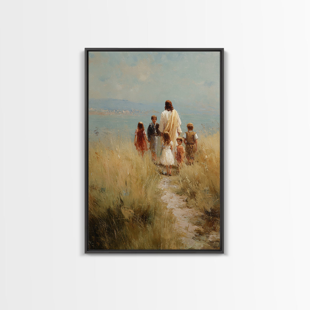 Hillside Light | Framed Canvas Print | Christian Art Canvas | Jesus Painting | Christian Wall Art | Christian Christmas Art | Christian Dec