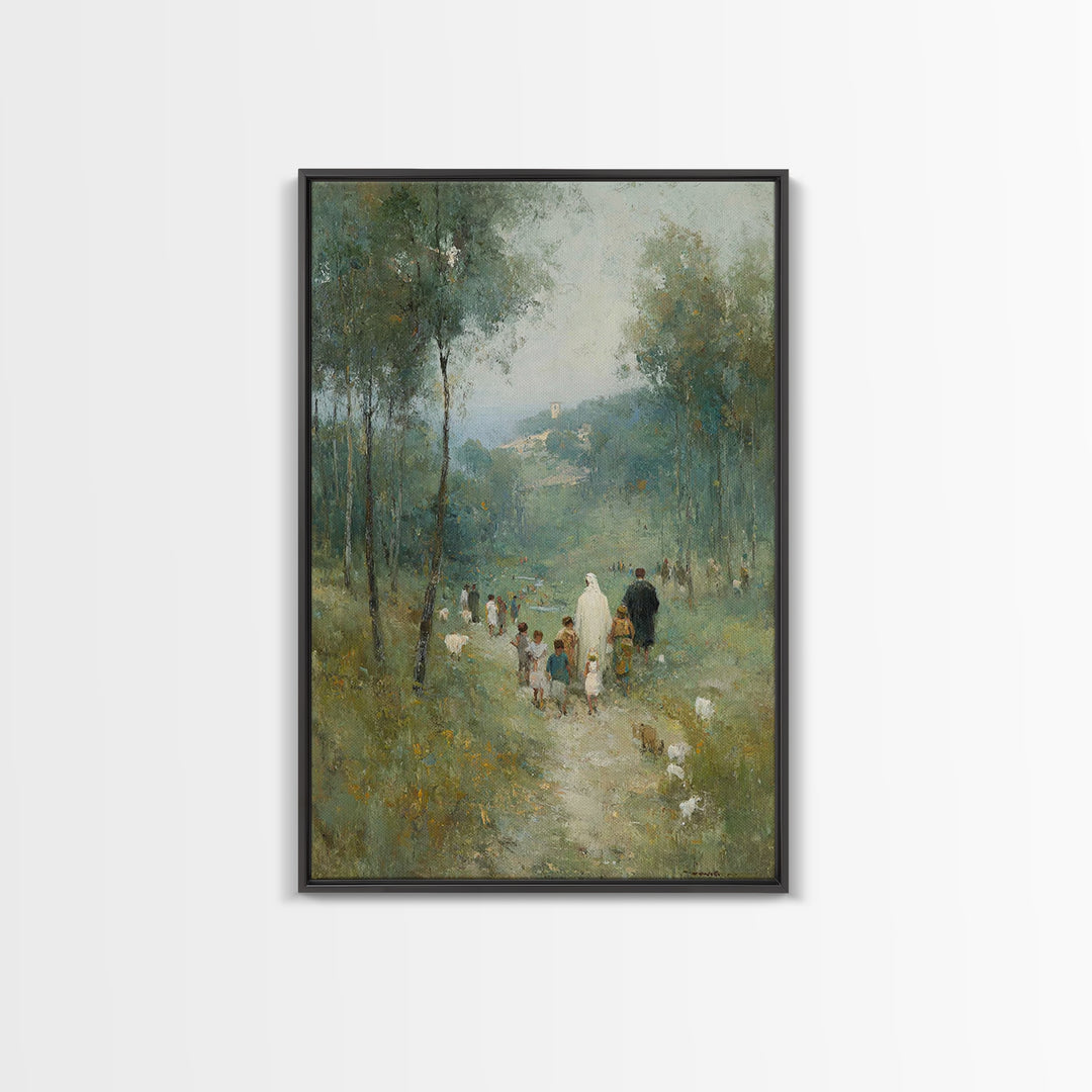Gathering Of Grace | Framed Canvas Print | Christian Wall Art | Christian Art Canvas | Jesus Painting | Christian Decor | Christmas Art