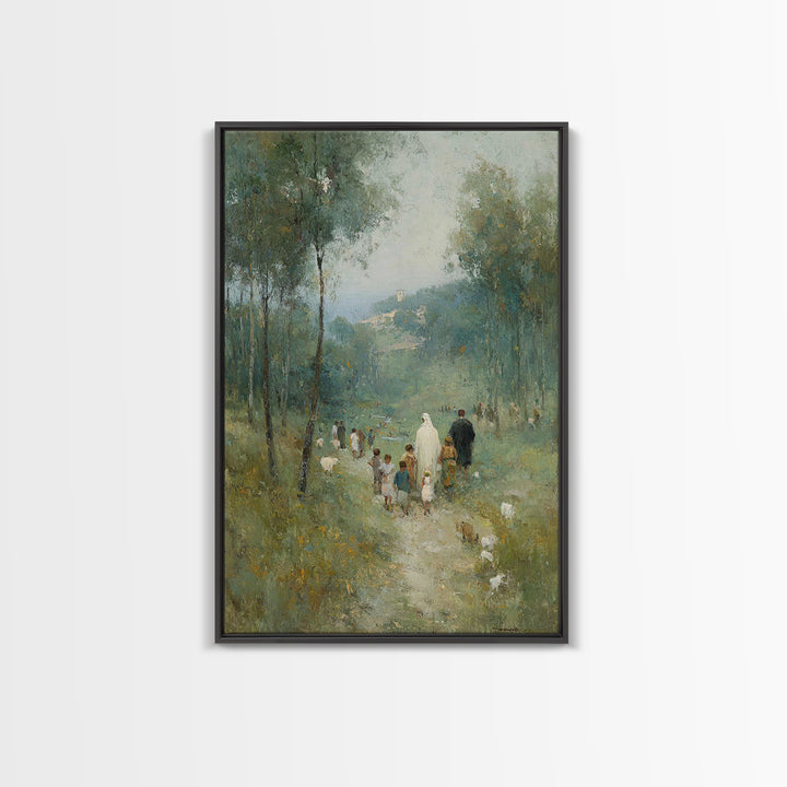 Gathering Of Grace | Framed Canvas Print | Christian Wall Art | Christian Art Canvas | Jesus Painting | Christian Decor | Christmas Art
