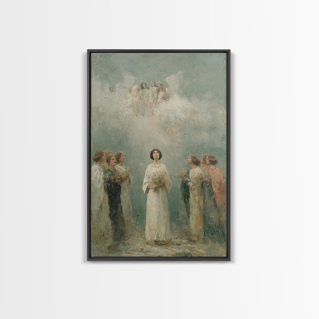 Angelic Chorus – Framed Canvas Print – Christian Art Canvas – Christian Paintings – Christian Wall Art – Christian Christmas Art – Framed C