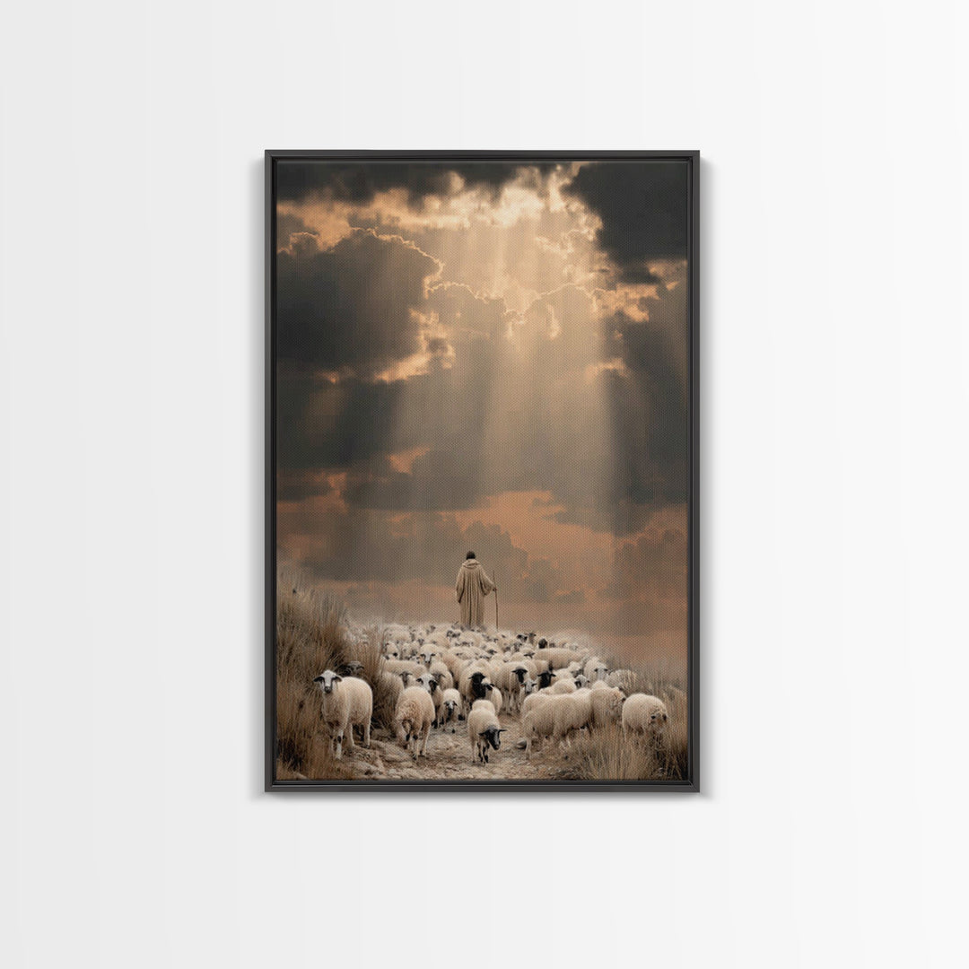 The Shepherd’s Path – Framed Canvas Print – Christian Wall Art – Jesus Painting – Christian Art Canvas – Pastoral Scenery – Christian Chris