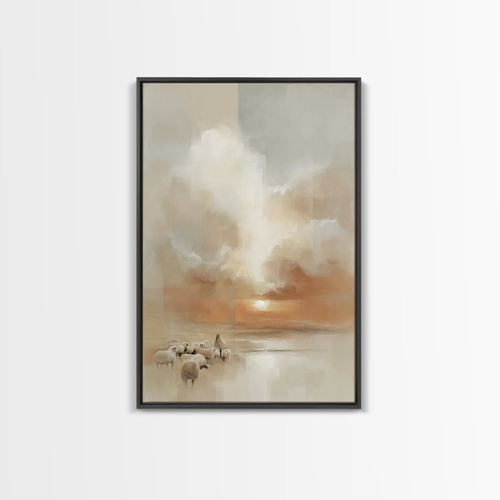 Heavenly Dawn – Framed Canvas Print – Christian Art Canvas – Christmas Wall Art – Christian Painting – Christian Decor – Subtle Christian A