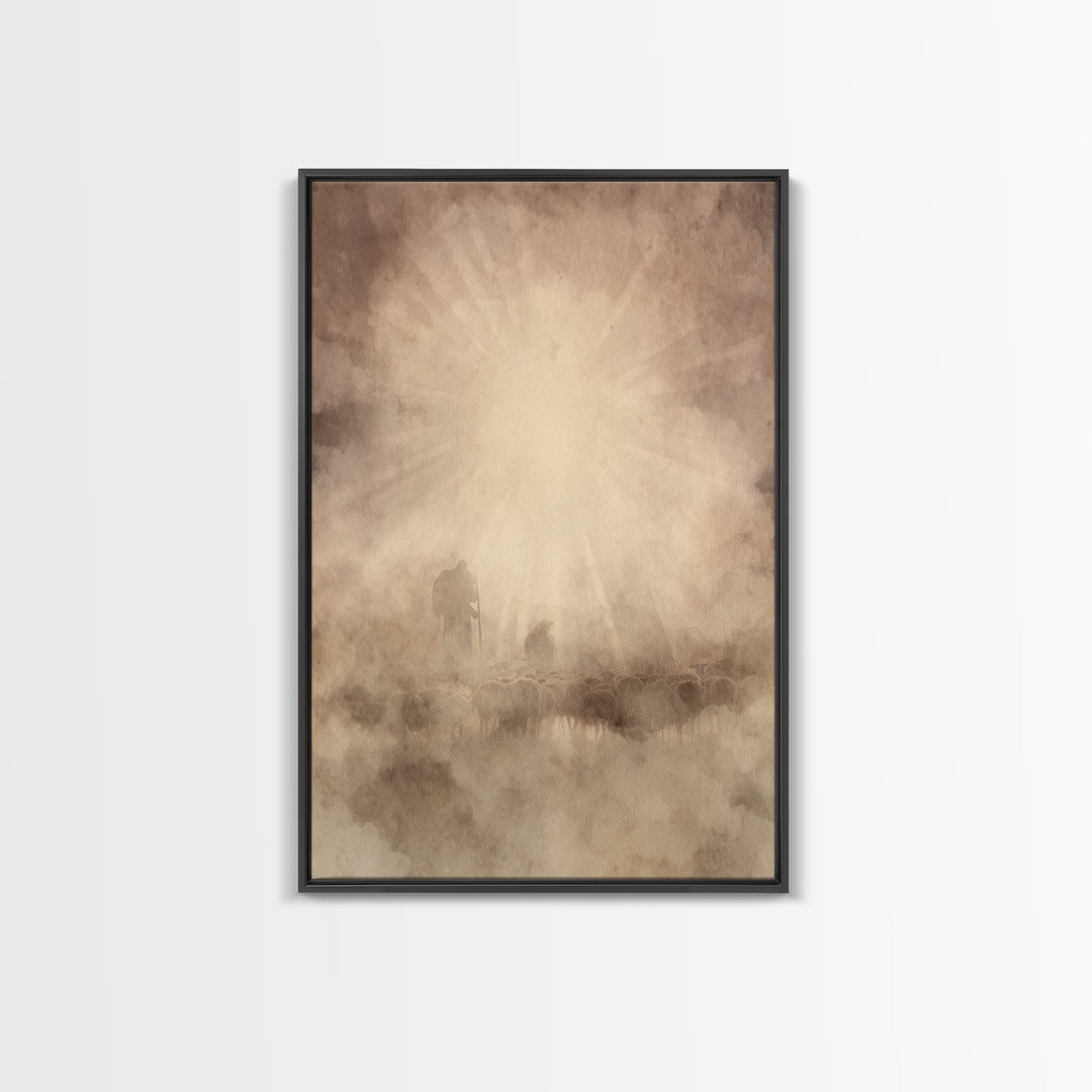 Divine Light – Framed Canvas Print – Christian Art – Christian Wall Art – Christian Art Canvas – Moody Christian Art – Christmas Wall Art –