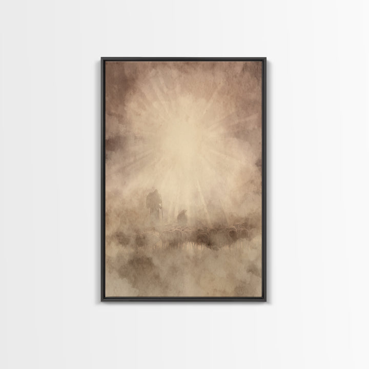 Divine Light – Framed Canvas Print – Christian Art – Christian Wall Art – Christian Art Canvas – Moody Christian Art – Christmas Wall Art –