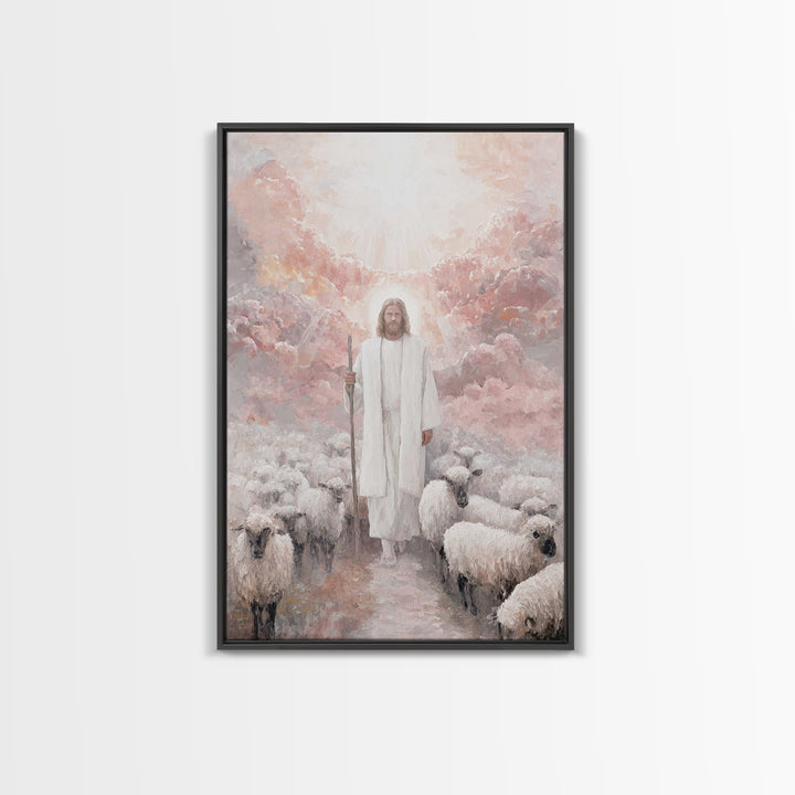 Guiding Heaven – Framed Canvas Print – Christian Christmas Art – Christian Art – Jesus Painting – Christian Art Canvas – Christmas Wall Art