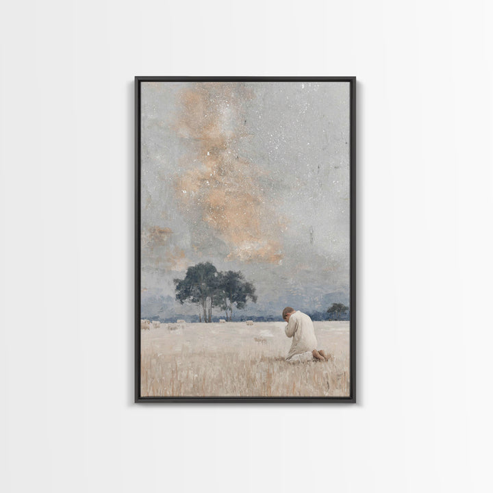 Fields Of Devotion – Framed Canvas Print – Christian Art Canvas – Christian Wall Art – Modern Christian Painting – Christmas Wall Art – Sub